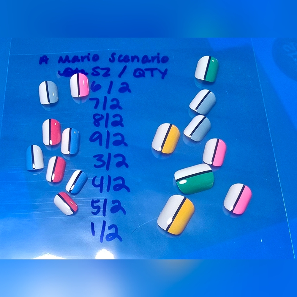 Colorful Striped Press-On Nails